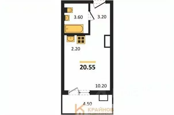 Студия Воронежская область, Новоусманский район, пос. Отрадное ул. ... - Фото 0