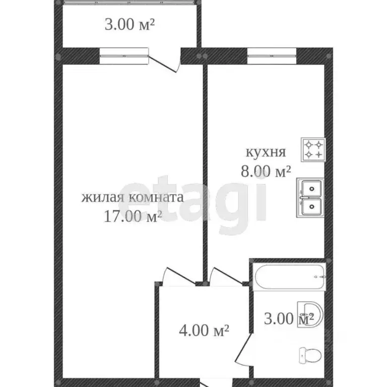 1-к кв. Костромская область, Кострома пос. Новый, 42 (34.3 м) - Фото 1