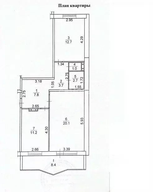 2-к кв. Томская область, Томск Смоленский пер., 11 (59.3 м) - Фото 2