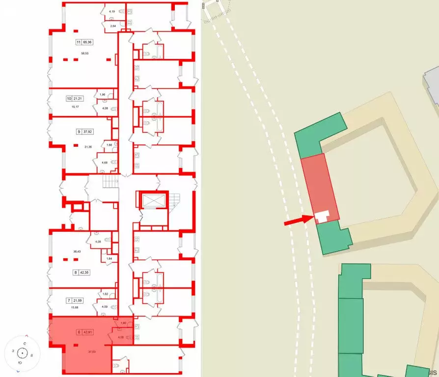 Помещение свободного назначения (42.91 м) - Фото 1