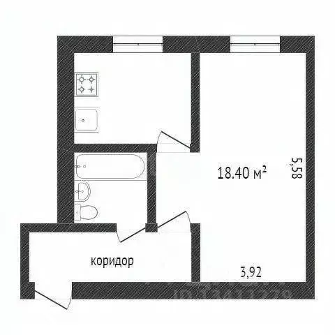Студия Белгородская область, Белгород ул. Семейная, 15 (30.5 м) - Фото 1