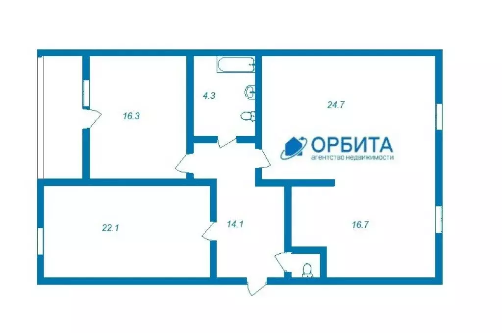 3-комнатная квартира: Тюмень, улица 50 лет ВЛКСМ, 33 (98.1 м) - Фото 0