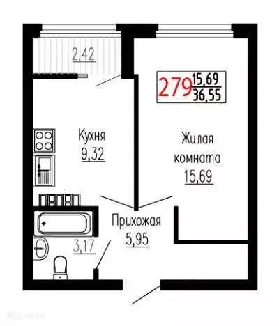 Продаётся 1-к квартира, 36.6 м - Фото 0