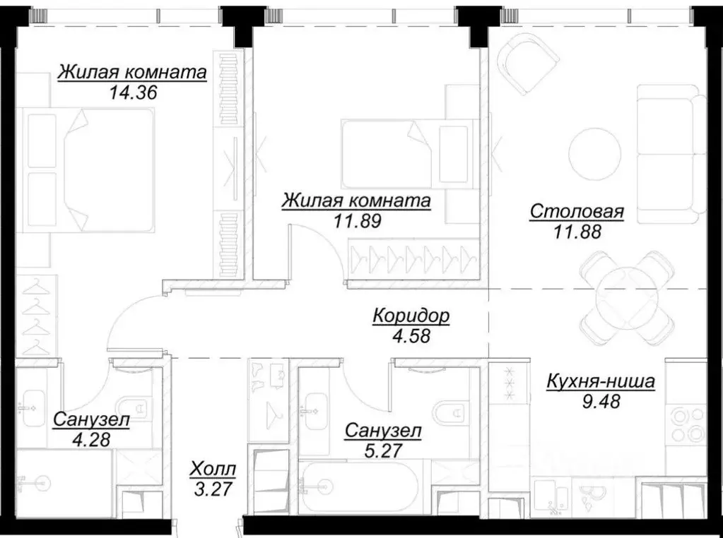 3-к кв. Москва ул. 4-я Марьиной рощи, 10 (65.8 м) - Фото 2