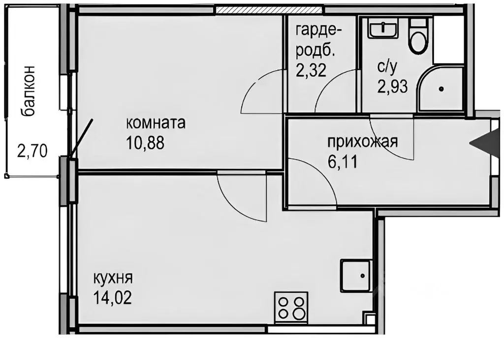 1-к кв. Санкт-Петербург ш. Суздальское, 22к2 (38.0 м) - Фото 2