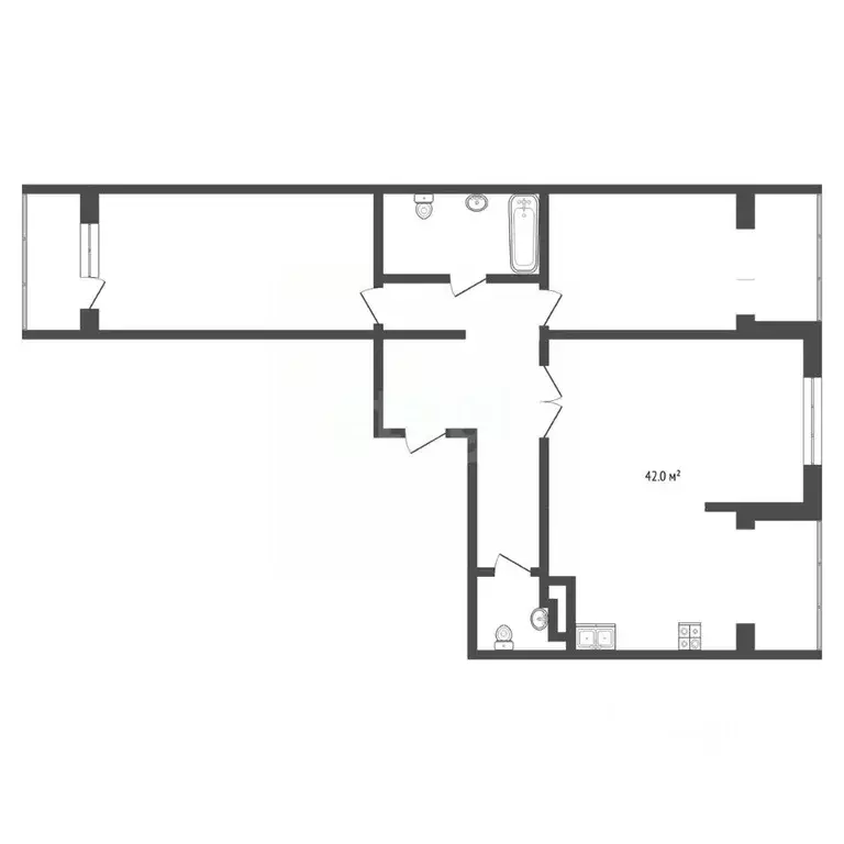 2-к кв. Тюменская область, Тюмень ул. 50 лет Октября, 57Ак1 (79.8 м) - Фото 1