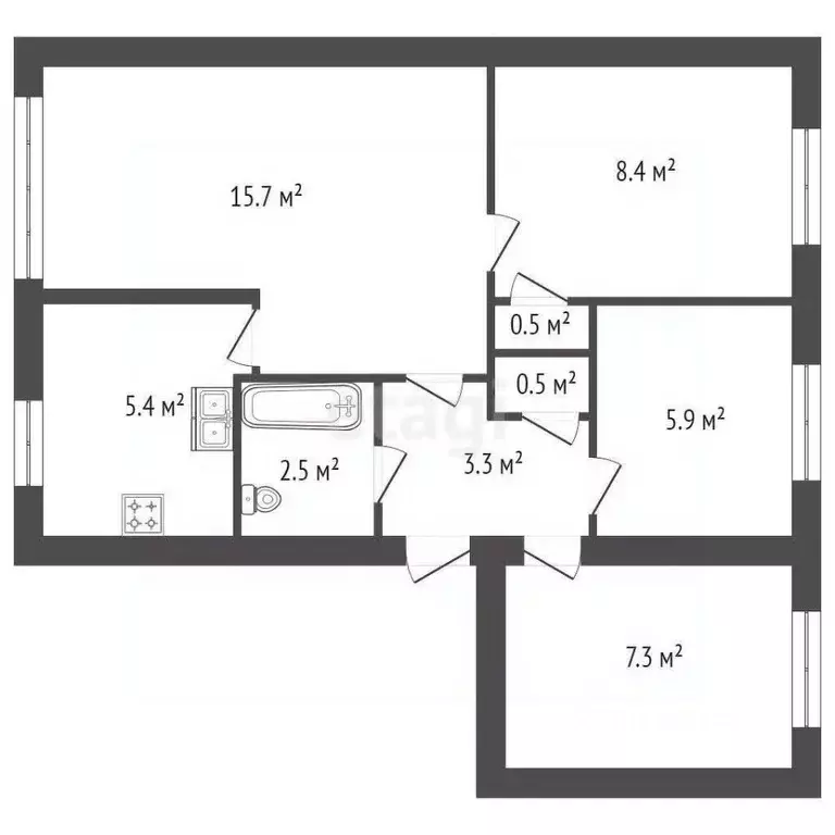 4-к кв. Санкт-Петербург просп. Ветеранов, 103 (48.7 м) - Фото 1