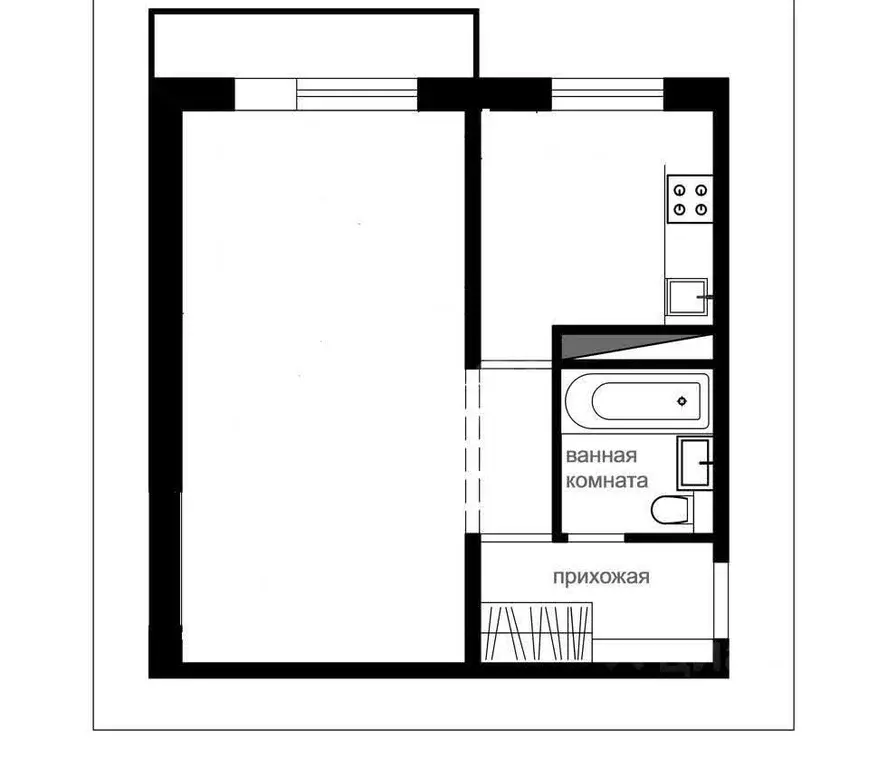 1-к кв. Тульская область, Богородицк Западный мкр, 19 (29.2 м) - Фото 1
