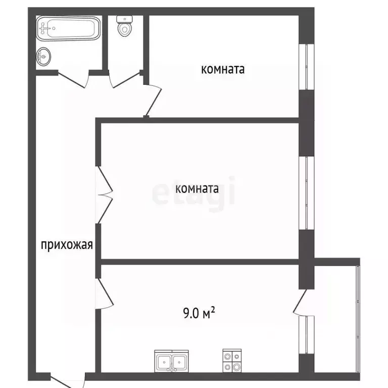 2-к кв. Орловская область, Орел ул. Генерала Родина, 62 (50.0 м) - Фото 2