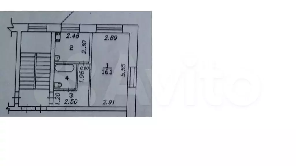 1-к. квартира, 29,4 м, 4/5 эт. - Фото 0