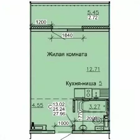 Студия Алтайский край, Барнаул ул. Союза Республик, 11Г (27.96 м) - Фото 0