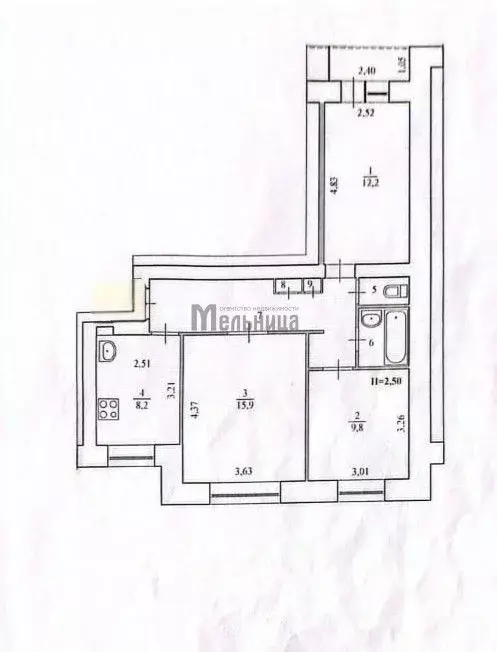 3-к кв. Волгоградская область, Волгоград Триумфальная ул., 28 (62.0 м) - Фото 2