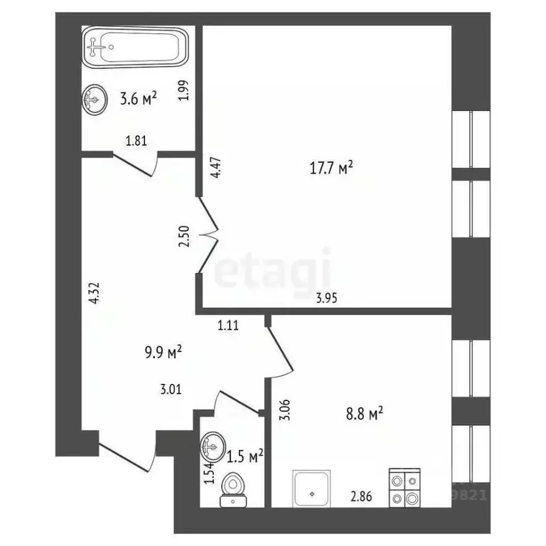 1-к кв. Марий Эл, Йошкар-Ола ул. Серова, 59 (41.5 м) - Фото 0