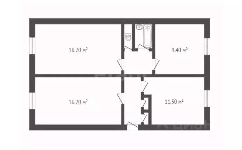 3-к кв. Воронежская область, Борисоглебск Аэродромная ул., 22 (63.2 м) - Фото 2