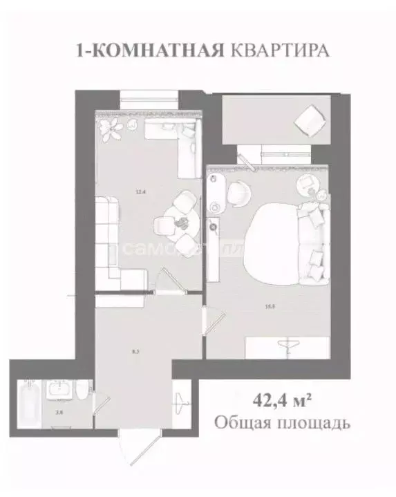 1-к кв. Белгородская область, Белгородский район, Новосадовское с/пос, ... - Фото 1