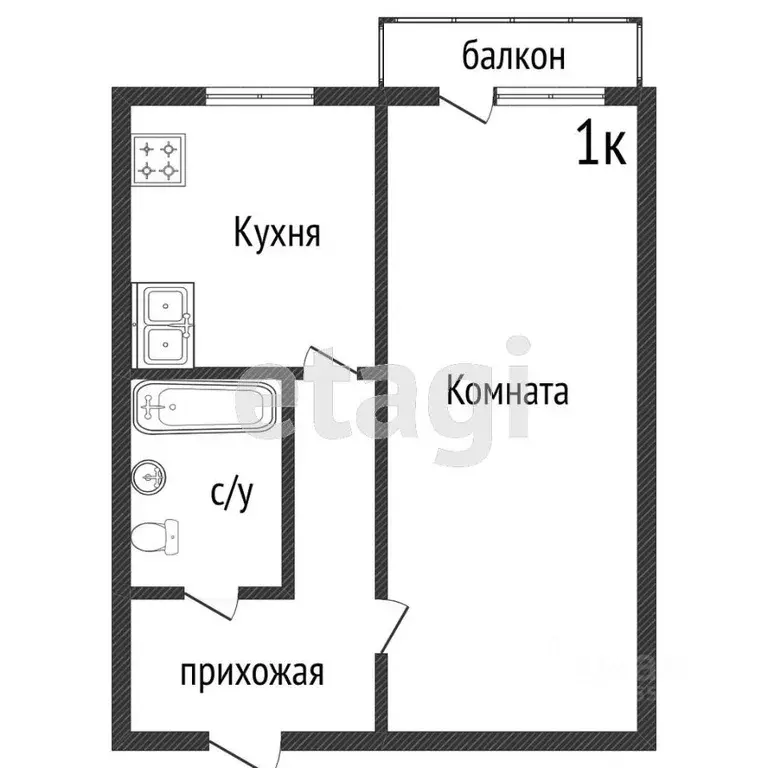 1-к кв. Костромская область, Кострома Магистральная ул., 51 (35.1 м) - Фото 1