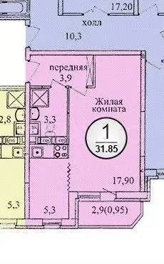Квартира-студия, 30,2 м, 8/17 эт. - Фото 0