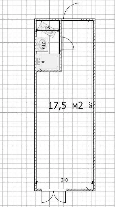 Квартира-студия, 17 м, 1/6 эт. - Фото 0