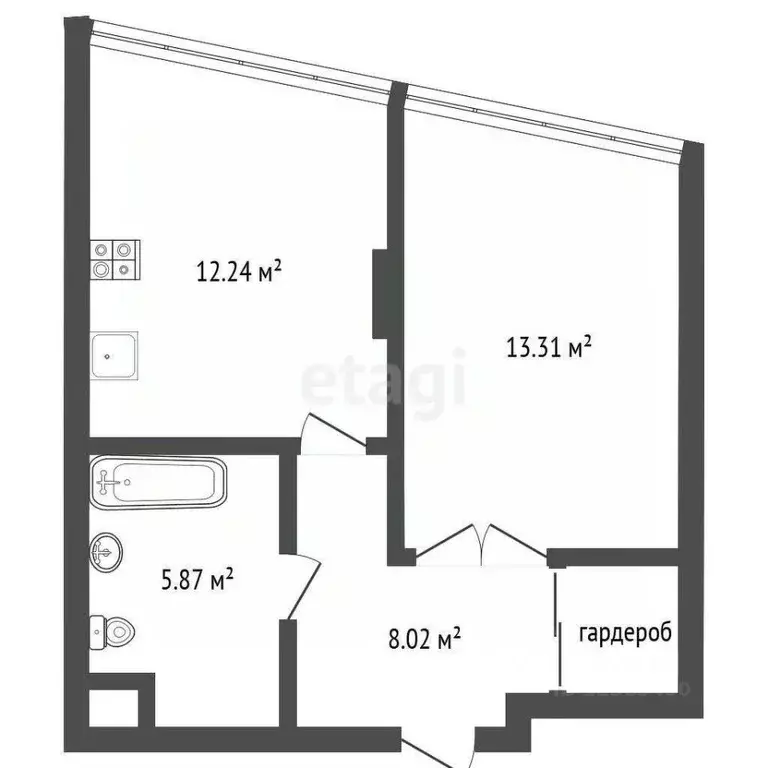 1-к кв. Воронежская область, Воронеж ул. Остужева, 2/1 (40.4 м) - Фото 1