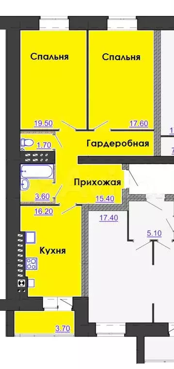 2-к. квартира, 78 м, 3/9 эт. - Фото 0
