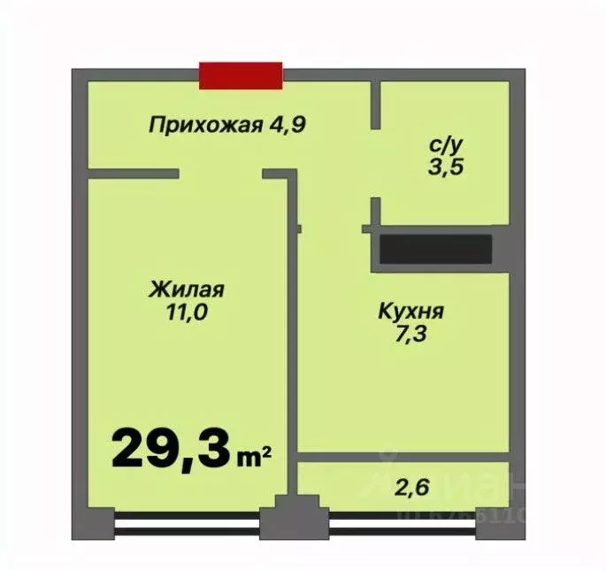 1-к кв. Адыгея, Тахтамукайский район, Яблоновский пгт ул. Тургеневское ... - Фото 0