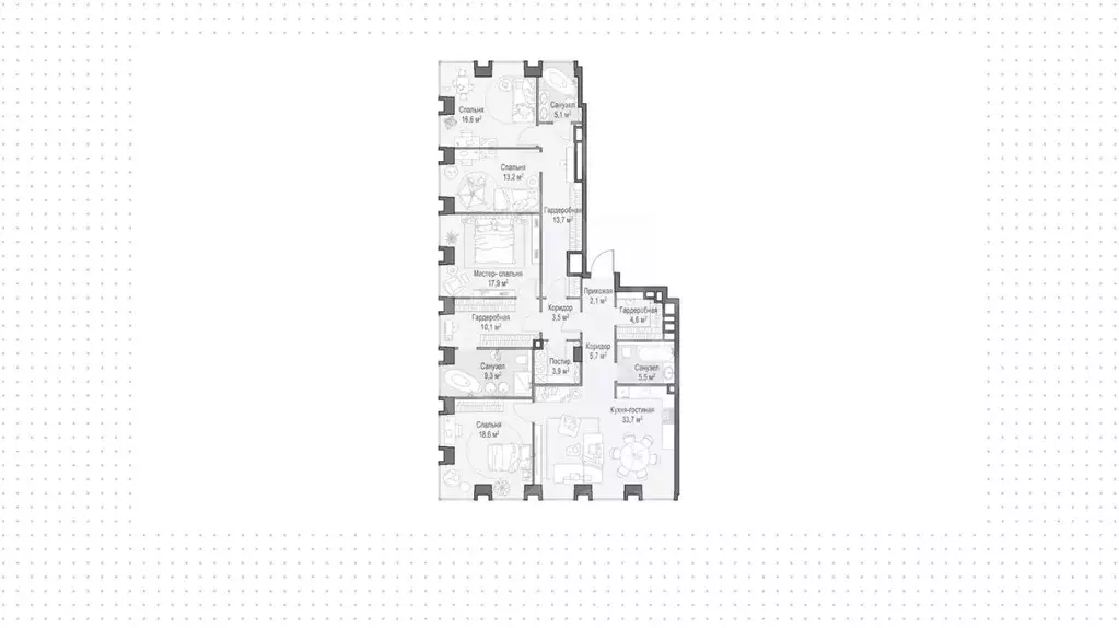 5-к кв. Москва ул. Сергея Макеева, 9С6 (162.0 м) - Фото 1