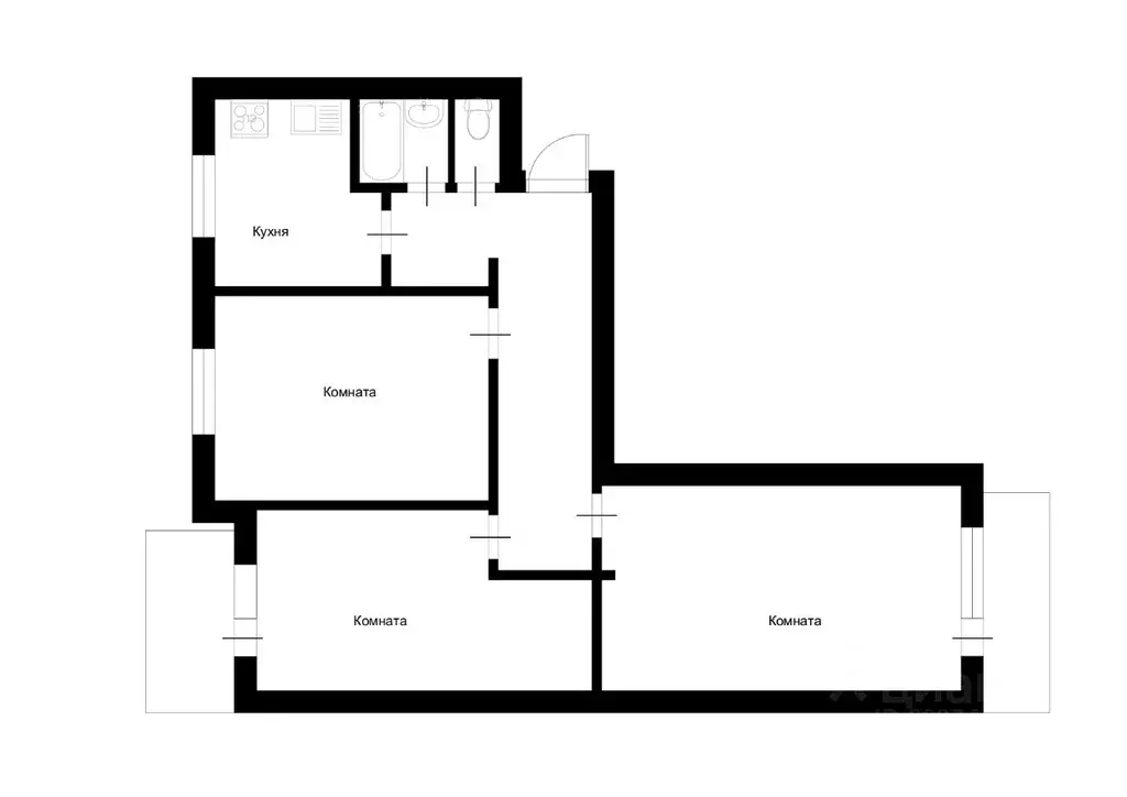 3-к кв. Москва Миклухо-Маклая ул., 39К2 (62.7 м) - Фото 2