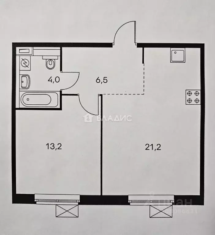 1-к кв. Москва ул. Малое Понизовье, 2 (44.5 м) - Фото 2