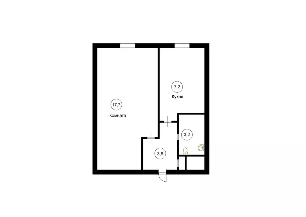 1-к кв. Новосибирская область, Новосибирск ул. Есенина, 14 (31.0 м) - Фото 1