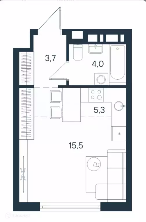 Продаётся квартира-студия, 28 м - Фото 0