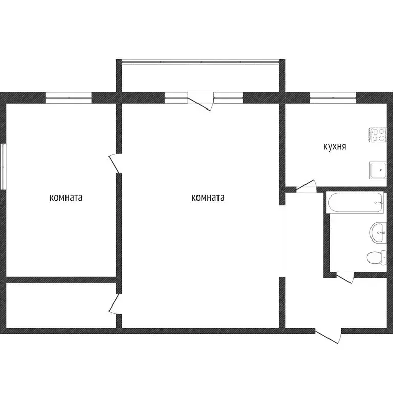 2-комнатная квартира: Златоуст, проспект имени Ю.А. Гагарина, 4-я ... - Фото 1