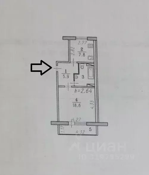 1-к кв. Омская область, Омск ул. 6-я Линия, 182 (37.6 м) - Фото 1