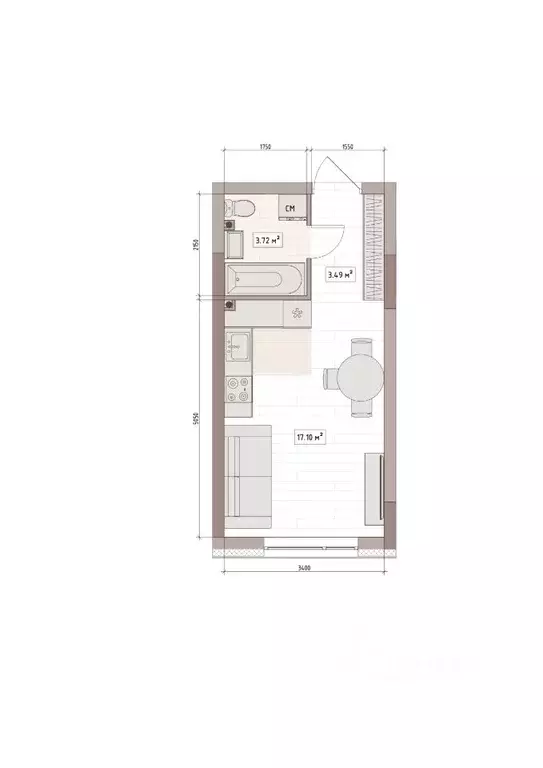 Студия Кемеровская область, Кемерово Уютный Квартал жилой комплекс ... - Фото 1