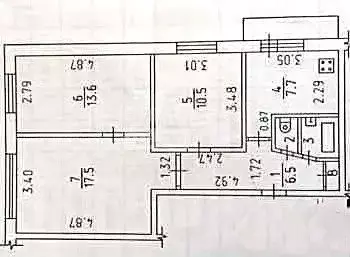3-к. квартира, 58,8 м, 9/9 эт. - Фото 0