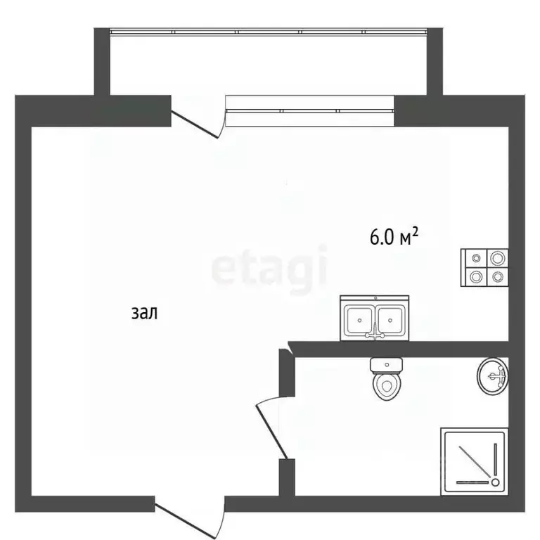 Студия Ростовская область, Ростов-на-Дону ул. Шаумяна, 30 (45.0 м) - Фото 1