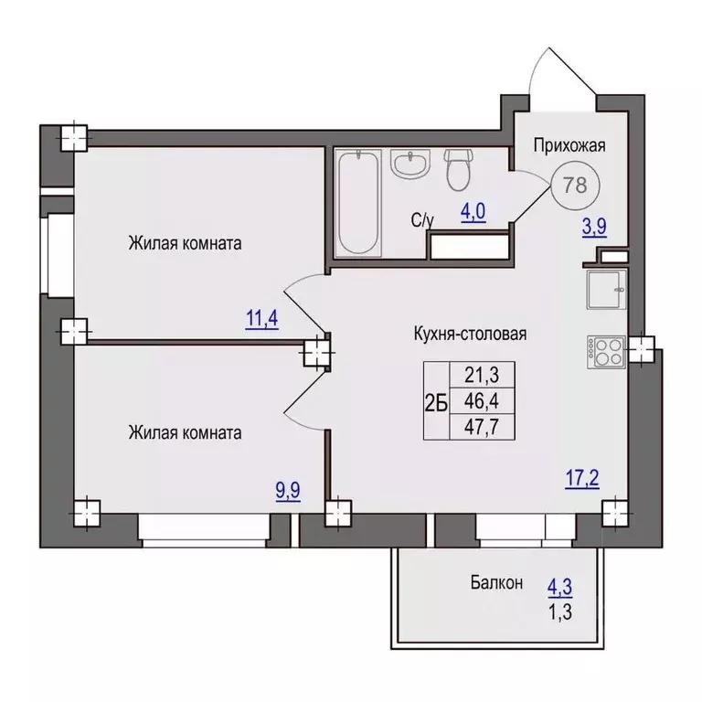 2-к кв. Псковская область, Псковский район, Завеличенская волость, д. ... - Фото 1