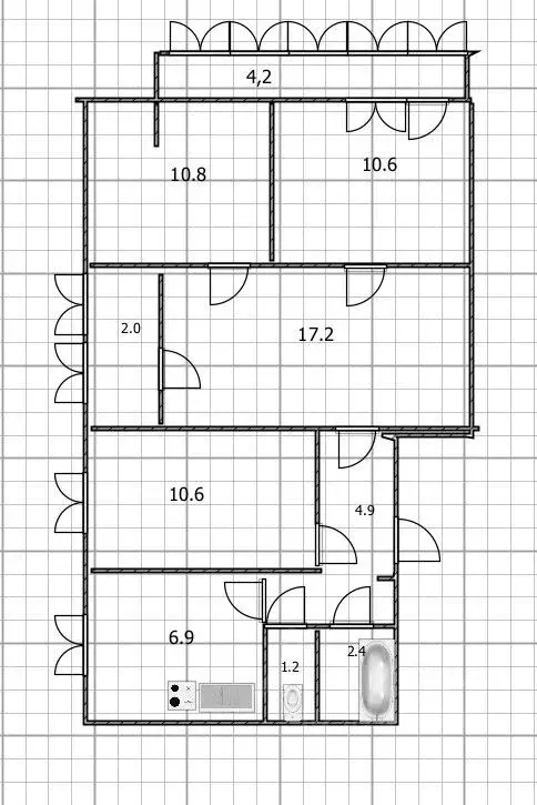 4-к кв. Башкортостан, Уфа ул. Шафиева, 31 (71.1 м) - Фото 1