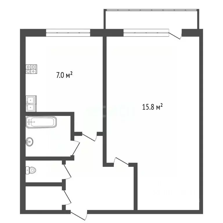 1-к кв. Санкт-Петербург просп. Сизова, 20К2 (30.9 м) - Фото 2