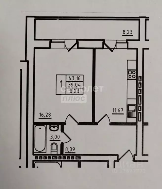 1-к кв. владимирская область, владимир ул. новгородская, 36 (43.16 м) - Фото 1