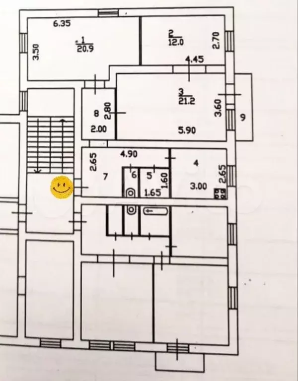 3-к. квартира, 79,7 м, 2/2 эт. - Фото 0