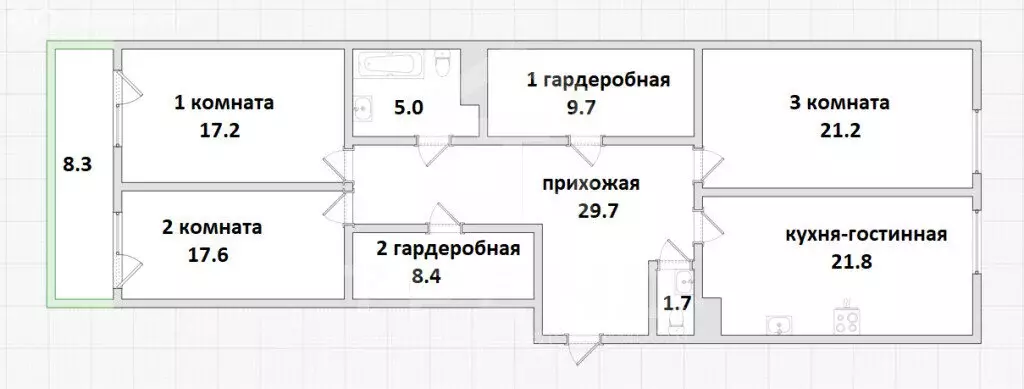 3-комнатная квартира: Санкт-Петербург, Ярославский проспект, 39 (140.6 ... - Фото 0