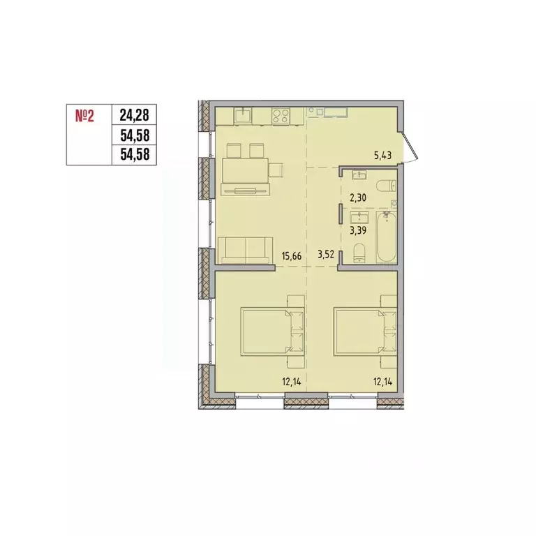 2-к кв. Иркутская область, Иркутский муниципальный округ, Маркова рп, ... - Фото 1