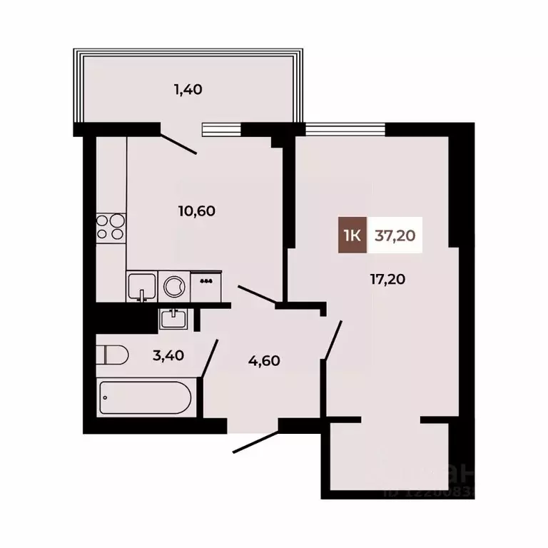 1-к кв. Ростовская область, Аксайский район, Щепкинское с/пос, пос. ... - Фото 1