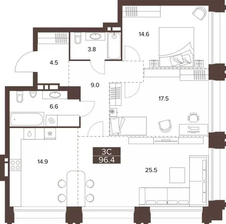 3-к кв. Алтайский край, Барнаул Социалистический просп., 97 (96.4 м) - Фото 1