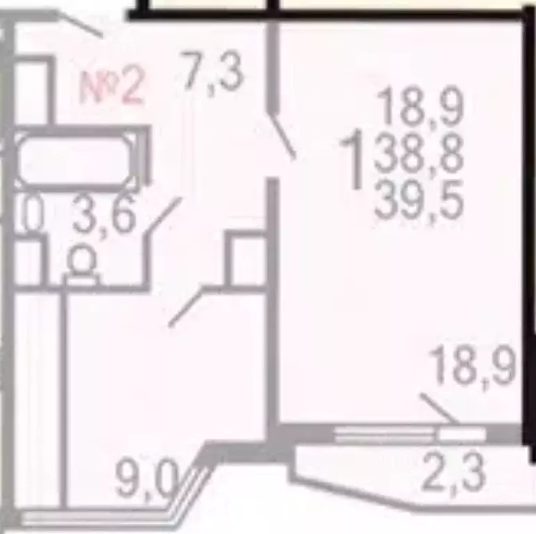 Квартира, 1 комната, 38.7 м - Фото 0