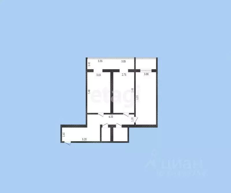 2-к кв. Карачаево-Черкесия, Черкесск ул. Панфилова, 44 (85.9 м) - Фото 1
