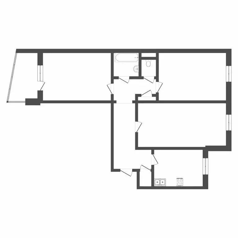 3-комнатная квартира: Тюмень, Холодильная улица, 56 (65.4 м) - Фото 1