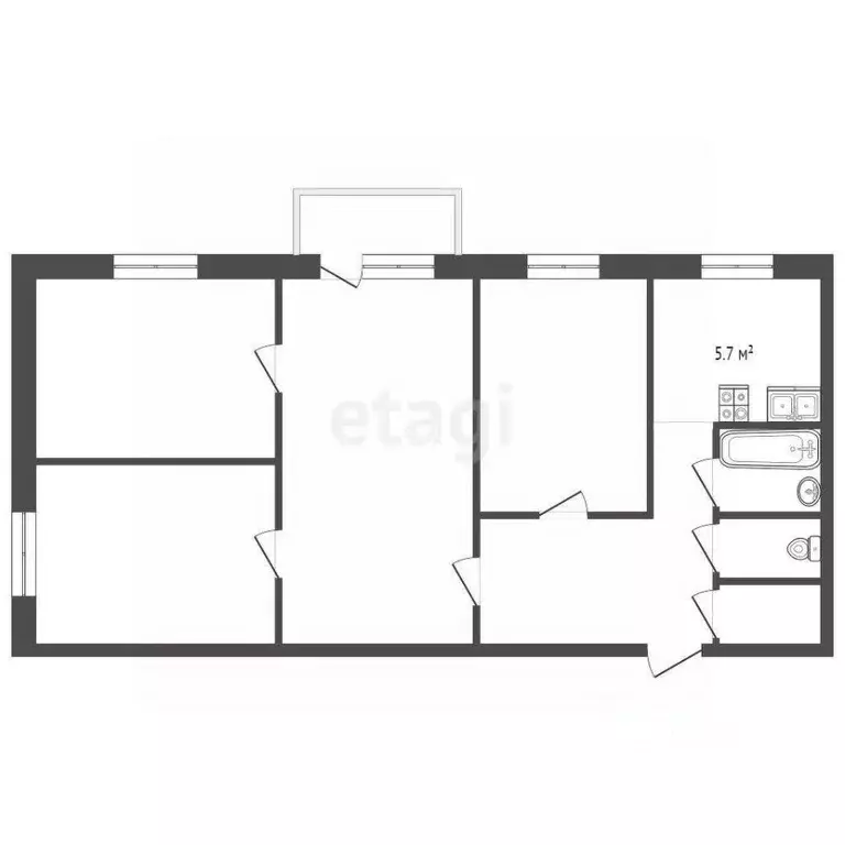 4-к кв. Оренбургская область, Оренбург Волгоградская ул., 22 (62.0 м) - Фото 1