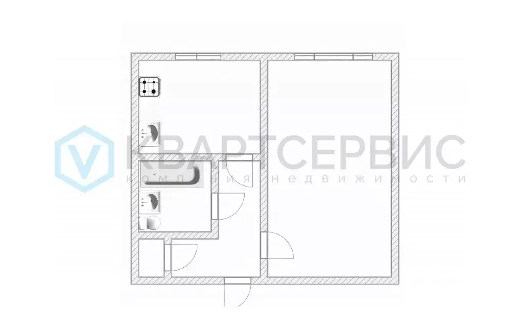 1-к кв. Омская область, Омск Звездная ул., 2Д (29.9 м) - Фото 2