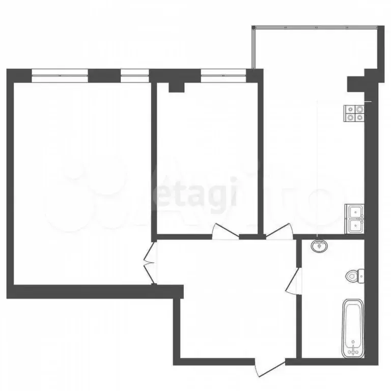 2-к. квартира, 60 м, 5/13 эт. - Фото 0